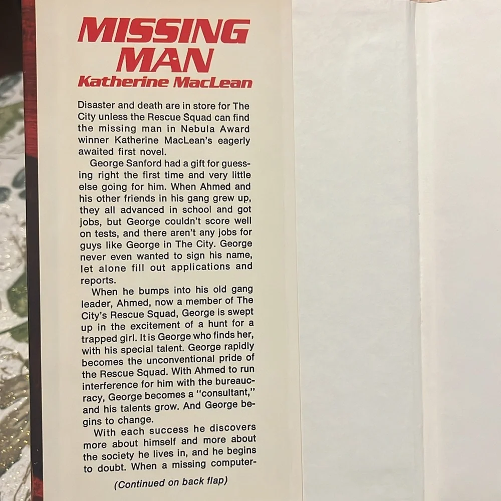 Missing Man Hardcover – January 1, 1975 by Katherine MACLEAN EUC